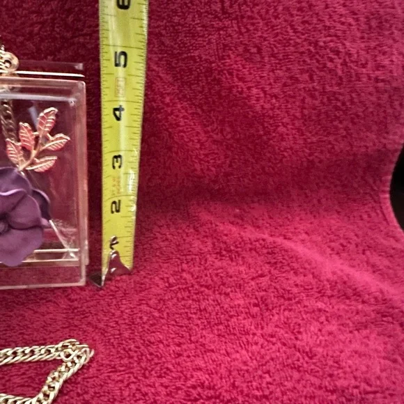 Floral & acrylic evening shoulder bag/clutch - Picture 9 of 10